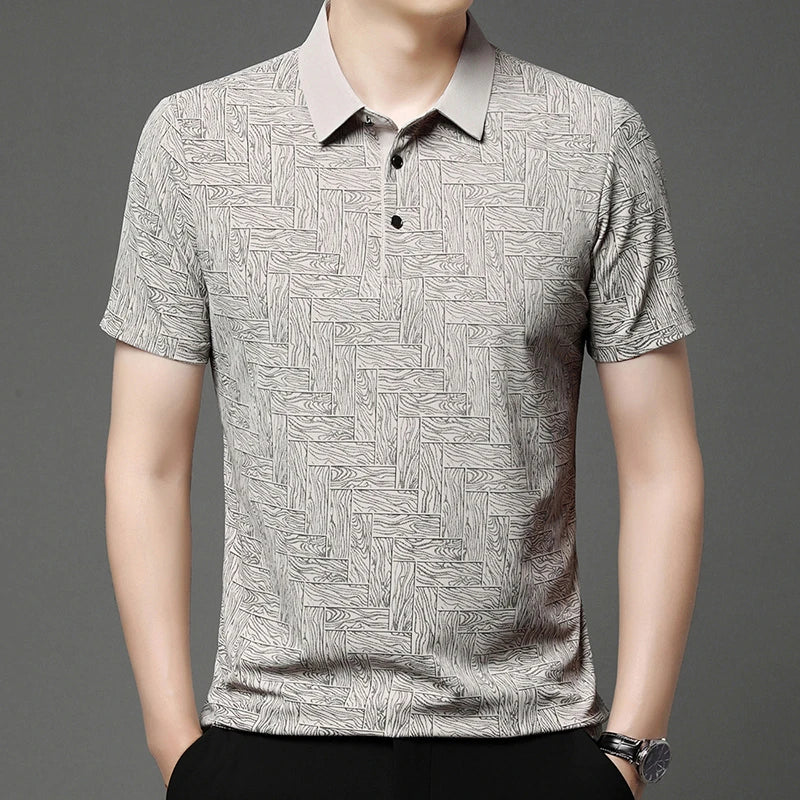 Men’s Printed Short Sleeve Polo Shirt
