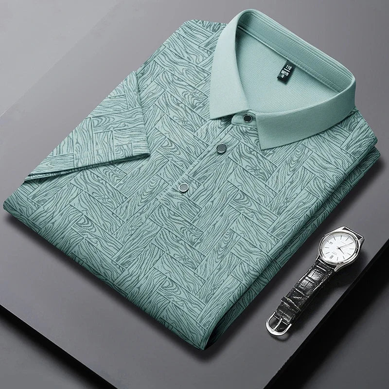 Men’s Printed Short Sleeve Polo Shirt