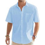 Men’s Cotton Linen Short Sleeve Shirt