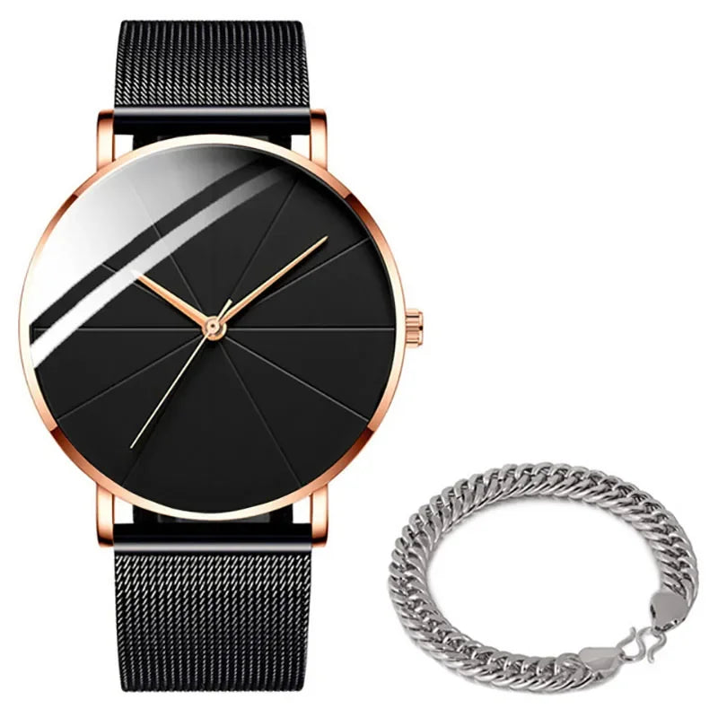 Men’s Watch with Stainless Steel Mesh Band