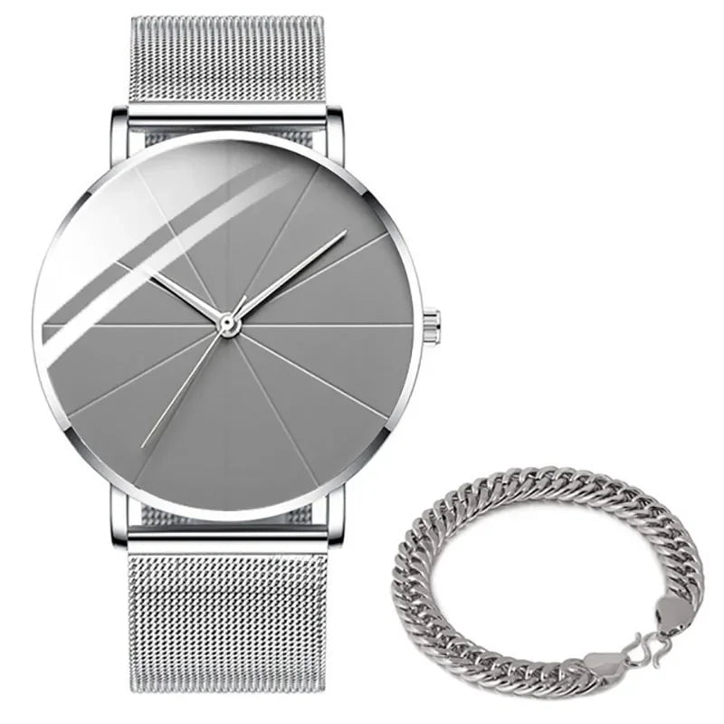 Men’s Watch with Stainless Steel Mesh Band
