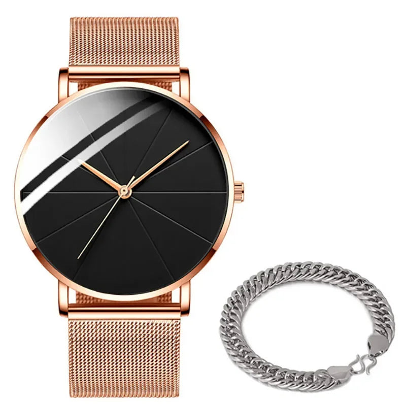 Men’s Watch with Stainless Steel Mesh Band