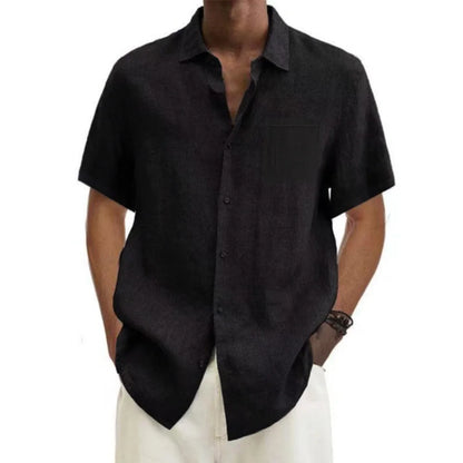 Men’s Cotton Linen Short Sleeve Shirt