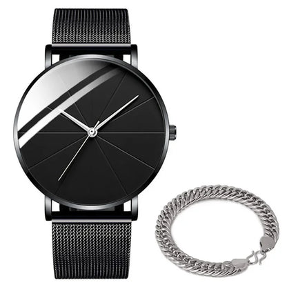 Men’s Watch with Stainless Steel Mesh Band