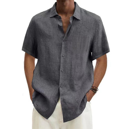 Men’s Cotton Linen Short Sleeve Shirt