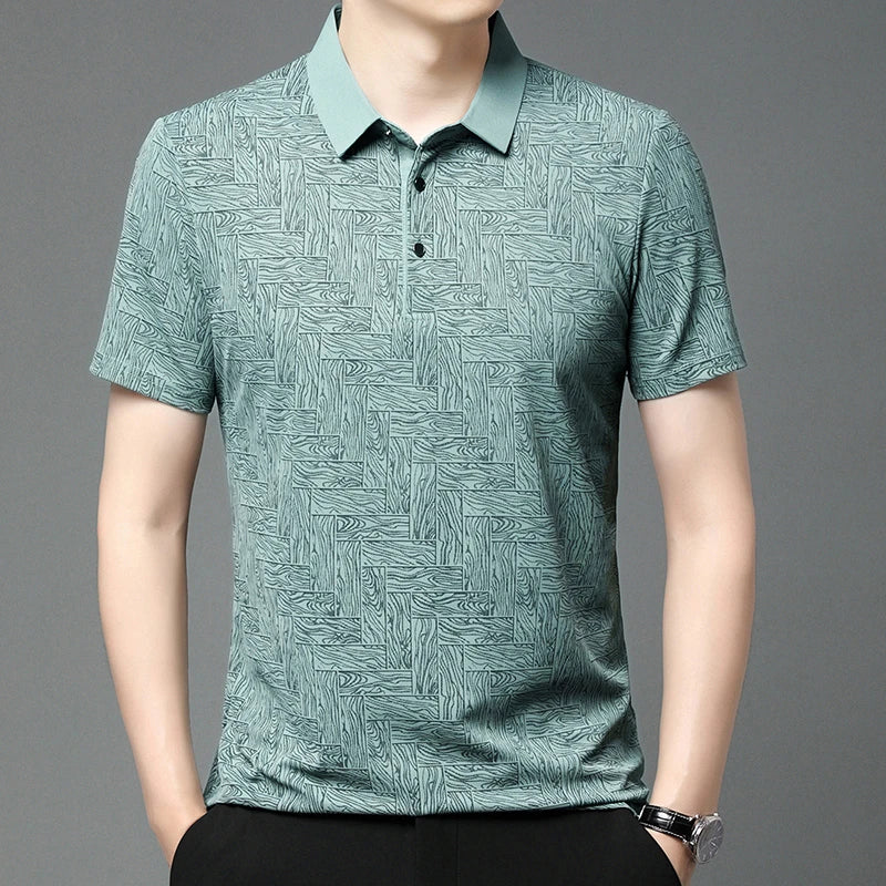 Men’s Printed Short Sleeve Polo Shirt