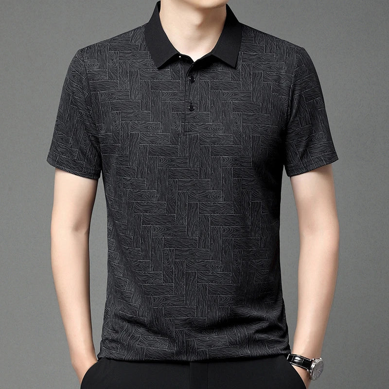 Men’s Printed Short Sleeve Polo Shirt