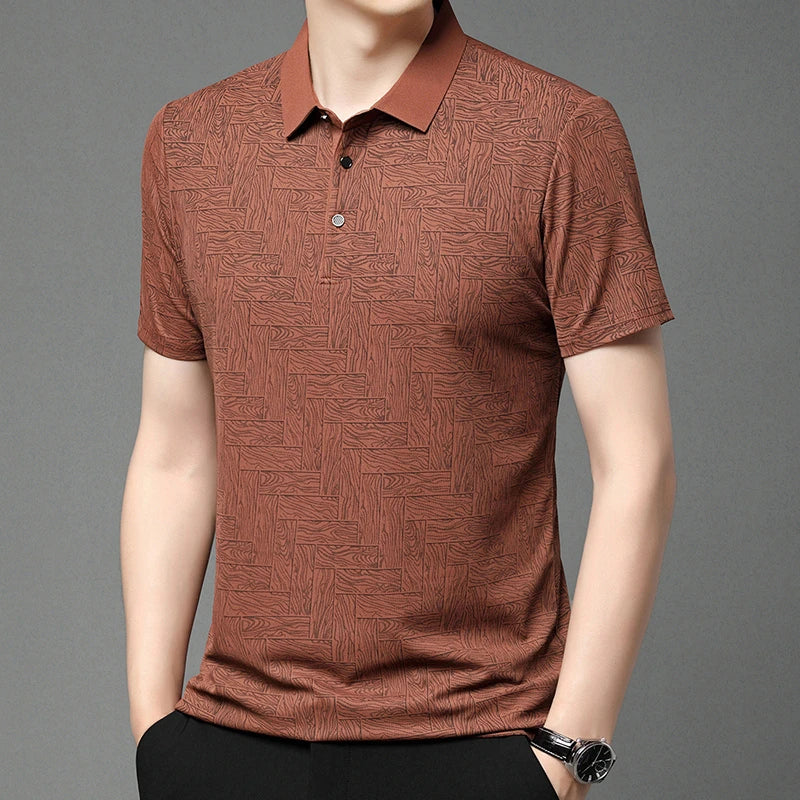 Men’s Printed Short Sleeve Polo Shirt