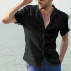 Men’s Cotton Linen Short Sleeve Shirt