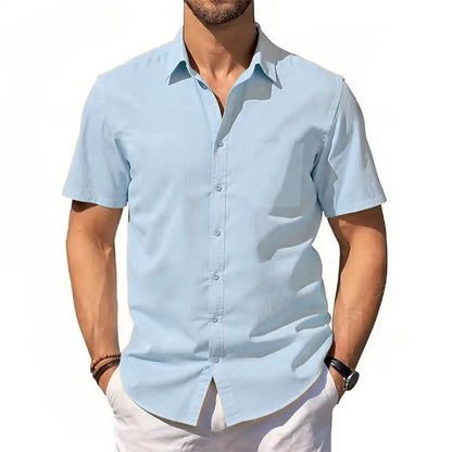Men’s Cotton Linen Short Sleeve Shirt