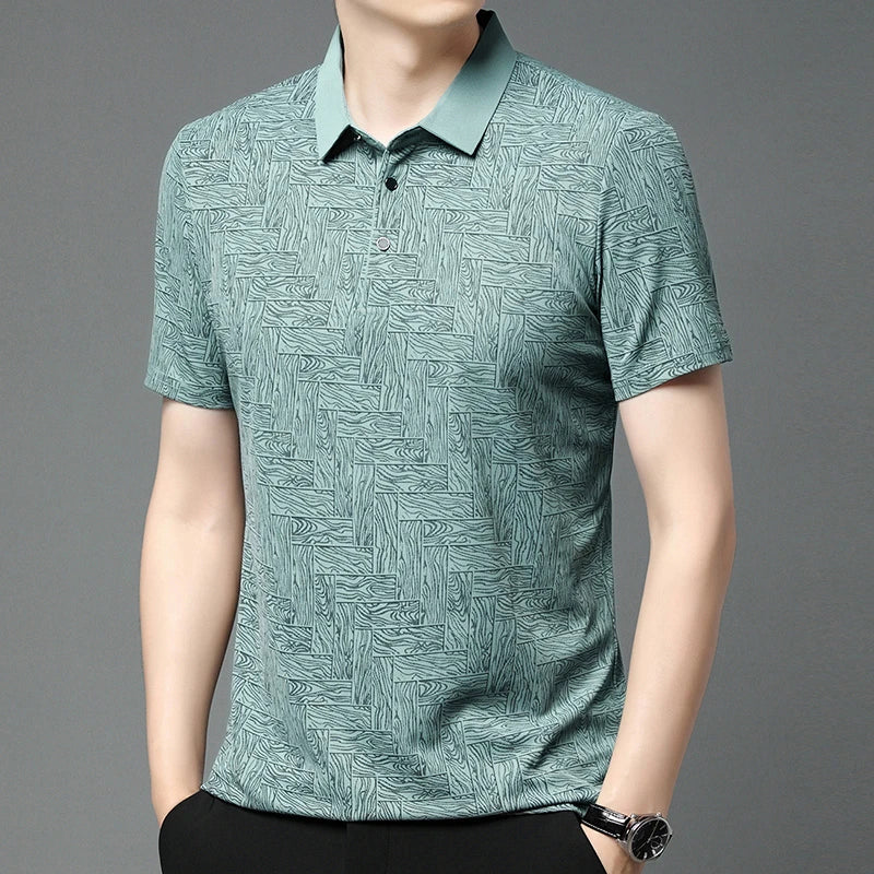 Men’s Printed Short Sleeve Polo Shirt