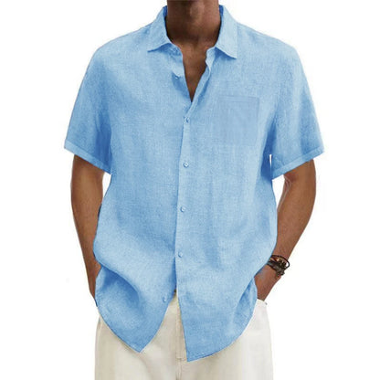 Men’s Cotton Linen Short Sleeve Shirt