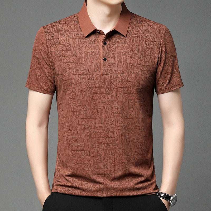 Men’s Printed Short Sleeve Polo Shirt