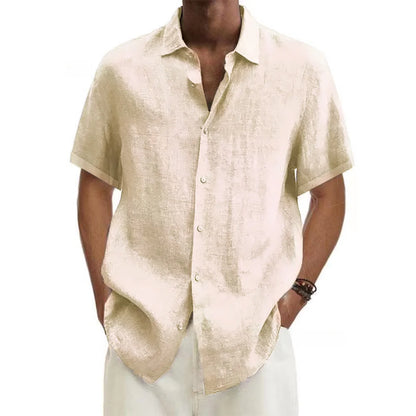 Men’s Cotton Linen Short Sleeve Shirt