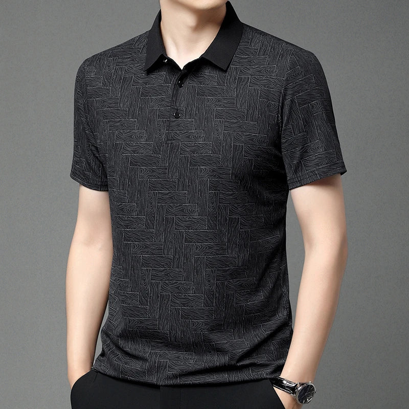 Men’s Printed Short Sleeve Polo Shirt