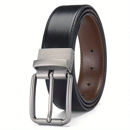 Men’s Reversible Leather Belt with Pin Buckle