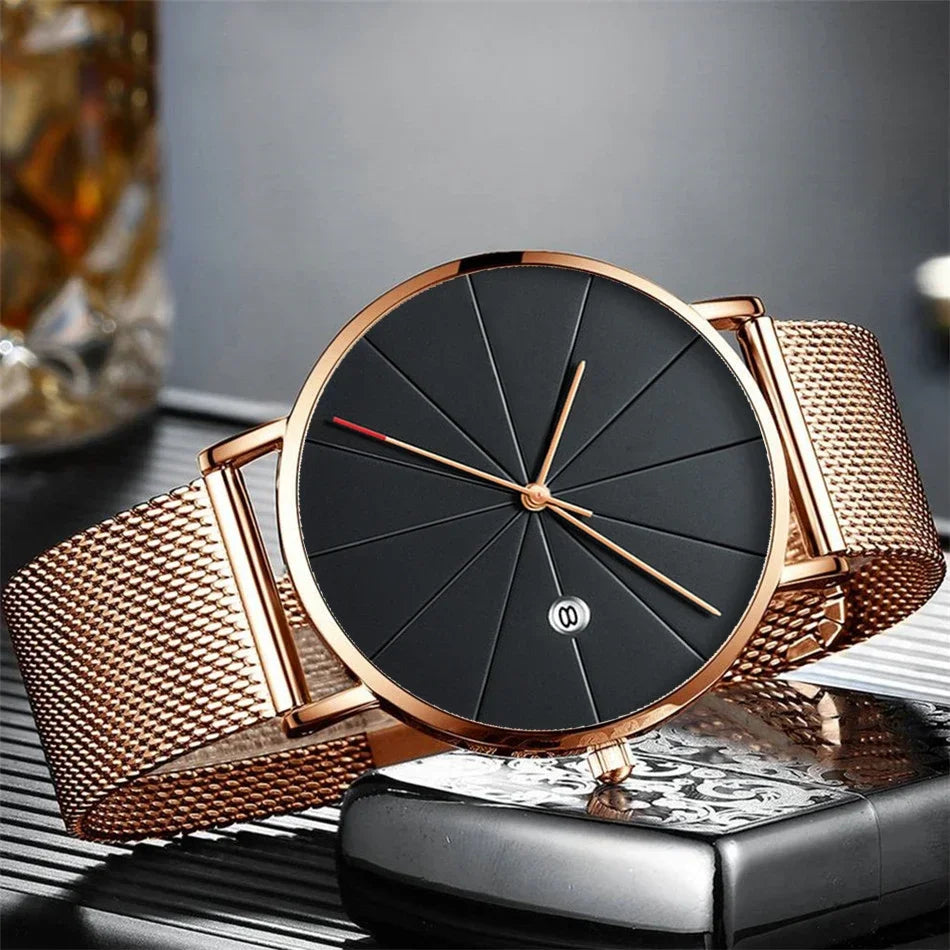 Men’s Ultra-Thin Stainless Steel Mesh Watch