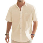 Men’s Cotton Linen Short Sleeve Shirt