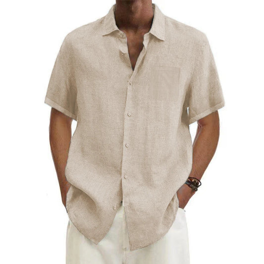 Men’s Cotton Linen Short Sleeve Shirt