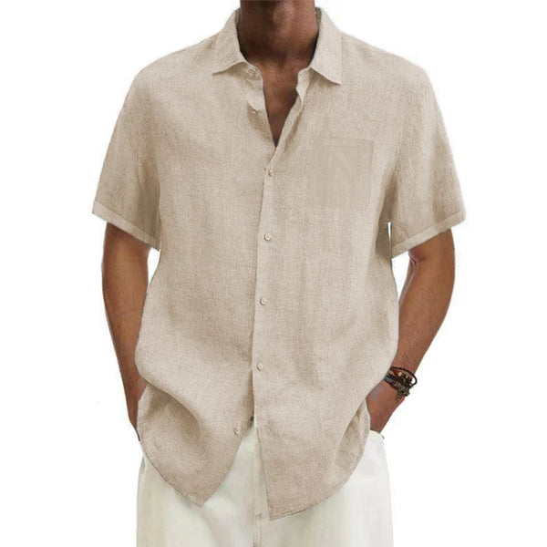 Men’s Cotton Linen Short Sleeve Shirt
