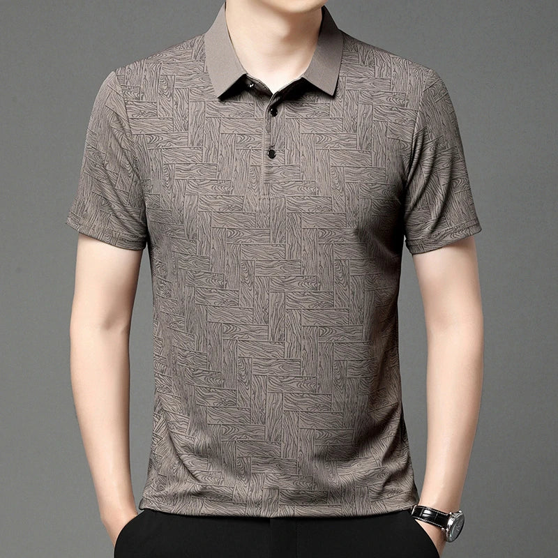 Men’s Printed Short Sleeve Polo Shirt